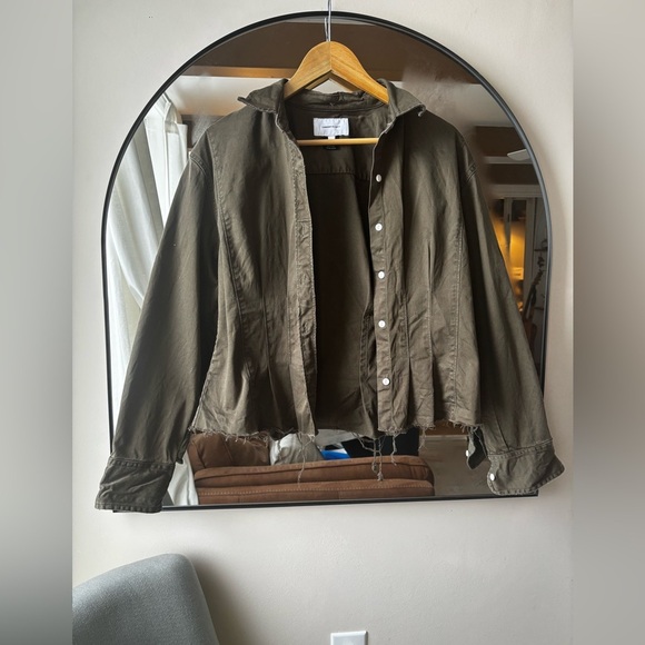 CURRENT ELLIOT | The tells button down shirt in rural green | size 1 - Picture 3 of 7